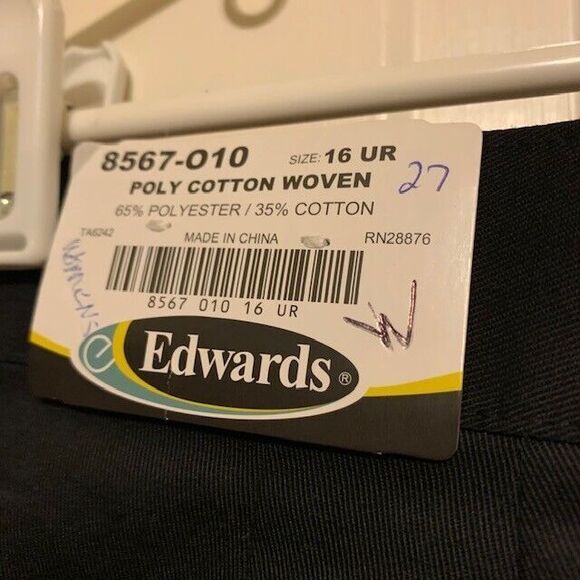 EDWARDS SIZE 16 UR 8567-O10 BLACK WORK UTILITY PANTS - Picture 3 of 5